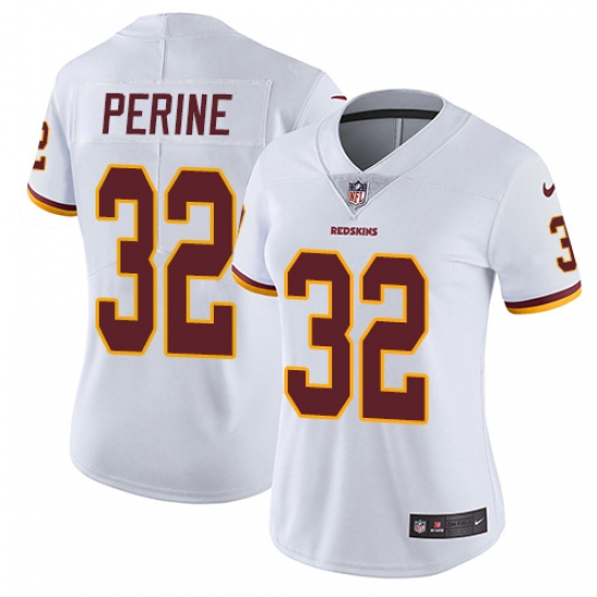 Women's Nike Washington Redskins 32 Samaje Perine White Vapor Untouchable Limited Player NFL Jersey