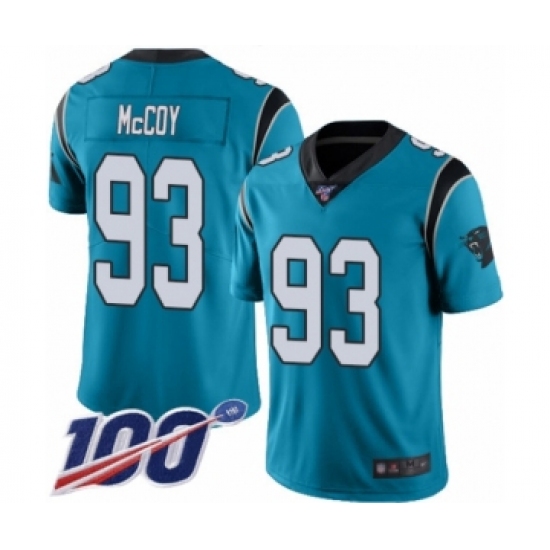 Men's Carolina Panthers 93 Gerald McCoy Limited Blue Rush Vapor Untouchable 100th Season Football Jersey