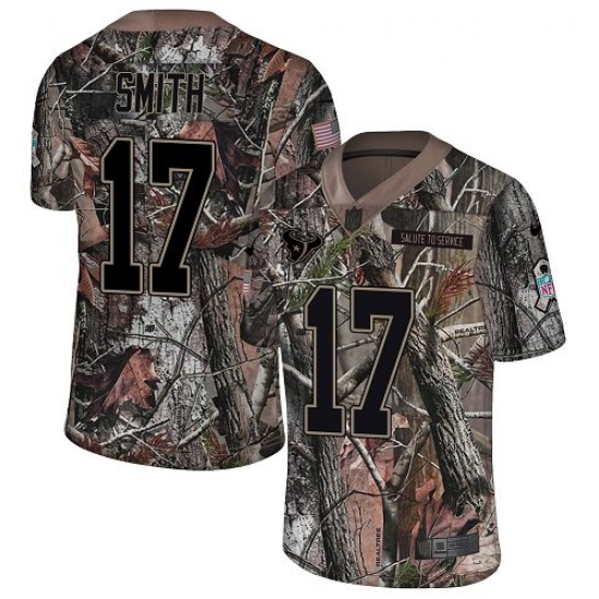 Men's Nike Houston Texans 17 Vyncint Smith Limited Camo Rush Realtree NFL Jersey