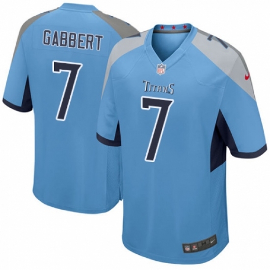 Men's Nike Tennessee Titans 7 Blaine Gabbert Game Light Blue Alternate NFL Jersey