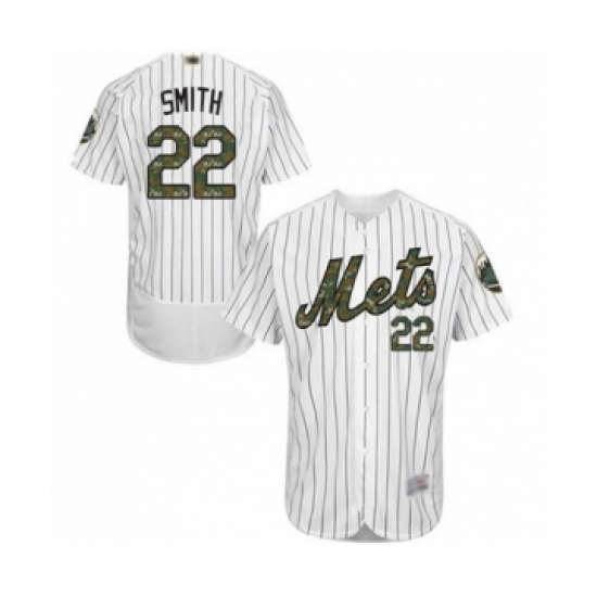 Men's New York Mets 22 Dominic Smith Authentic White 2016 Memorial Day Fashion Flex Base Baseball Player Jersey