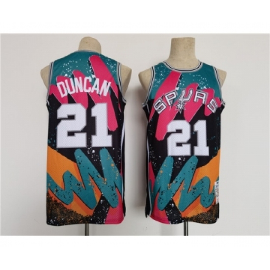 Men's San Antonio Spurs 21 Tim Duncan Throwback basketball Jersey