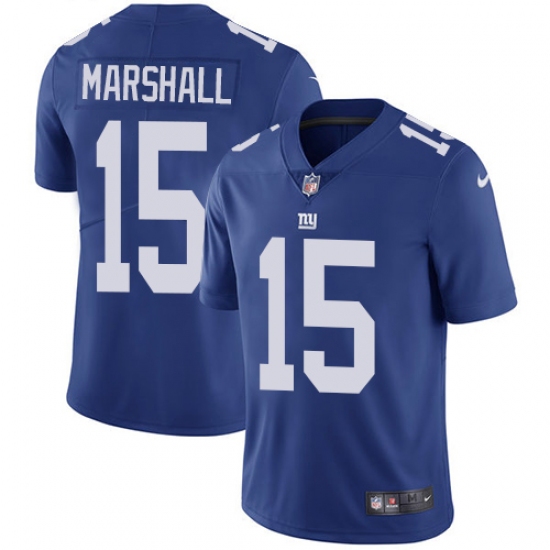 Men's Nike New York Giants 15 Brandon Marshall Royal Blue Team Color Vapor Untouchable Limited Player NFL Jersey