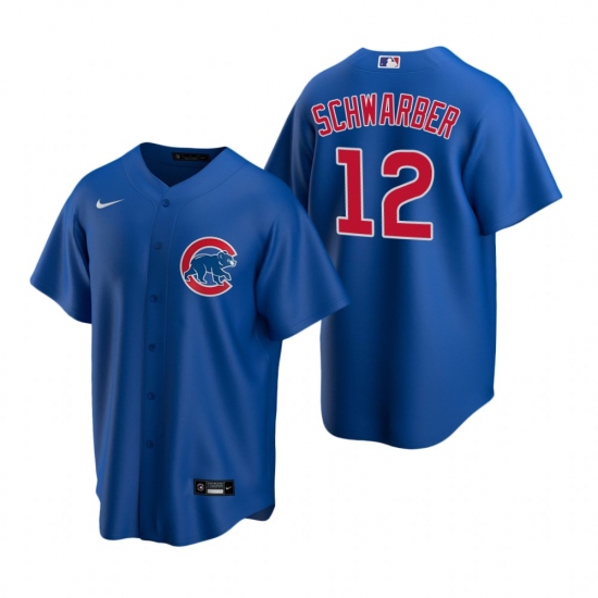 Men's Nike Chicago Cubs 12 Kyle Schwarber Royal Alternate Stitched Baseball Jersey