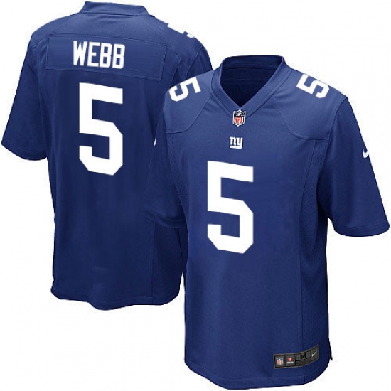 Men's Nike New York Giants 5 Davis Webb Game Royal Blue Team Color NFL Jersey