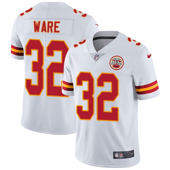 Men's Nike Kansas City Chiefs 32 Spencer Ware White Vapor Untouchable Limited Player NFL Jersey