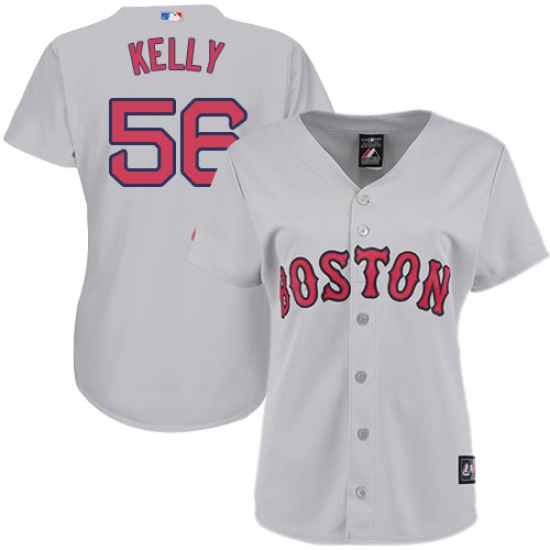 Women's Majestic Boston Red Sox 56 Joe Kelly Authentic Grey Road MLB Jersey