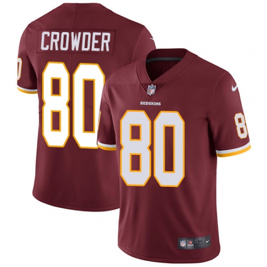 Men's Nike Washington Redskins 80 Jamison Crowder Burgundy Red Team Color Vapor Untouchable Limited Player NFL Jersey