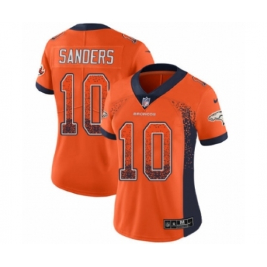 Women's Nike Denver Broncos 10 Emmanuel Sanders Limited Orange Rush Drift Fashion NFL Jersey