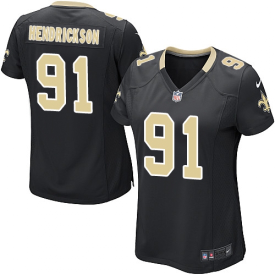 Women's Nike New Orleans Saints 91 Trey Hendrickson Game Black Team Color NFL Jersey