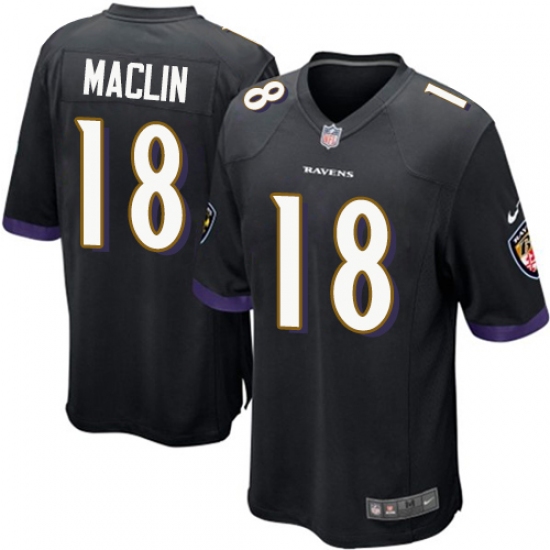 Men's Nike Baltimore Ravens 18 Jeremy Maclin Game Black Alternate NFL Jersey