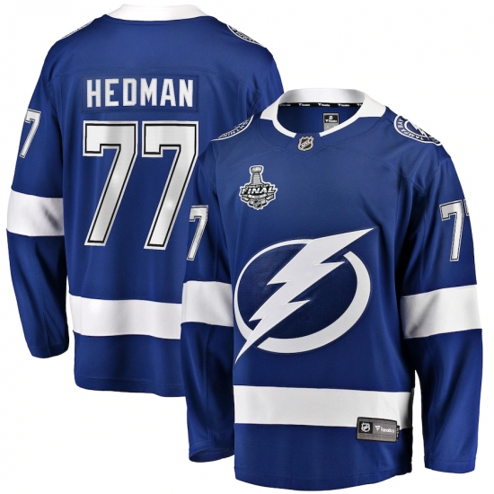 Youth Tampa Bay Lightning 77 Victor Hedman Fanatics Branded Blue 2020 Stanley Cup Final Bound Home Player Breakaway Jersey