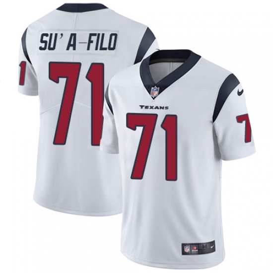 Men's Nike Houston Texans 71 Xavier Su'a-Filo Limited White Vapor Untouchable NFL Jersey