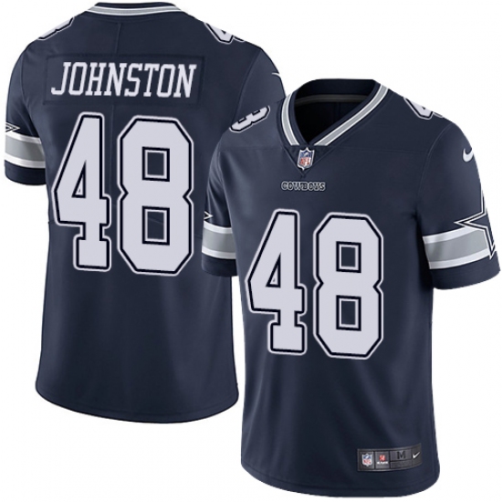 Men's Nike Dallas Cowboys 48 Daryl Johnston Navy Blue Team Color Vapor Untouchable Limited Player NFL Jersey