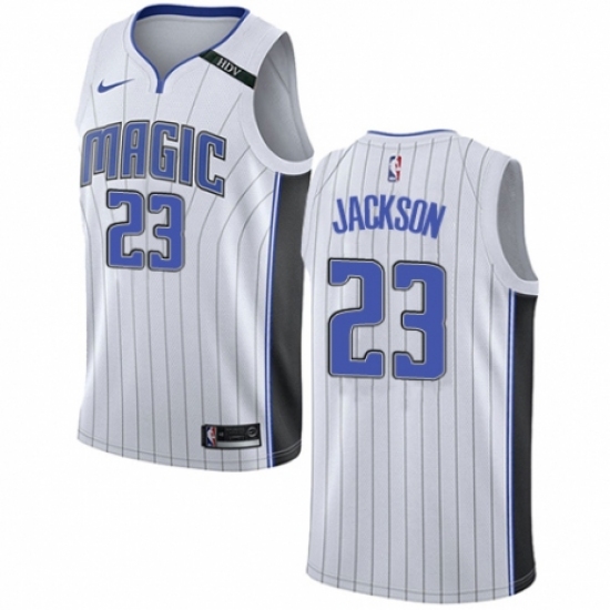 Men's Nike Orlando Magic 23 Justin Jackson Swingman White NBA Jersey - Association Edition