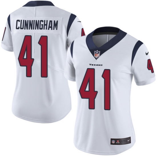 Women's Nike Houston Texans 41 Zach Cunningham Elite White NFL Jersey