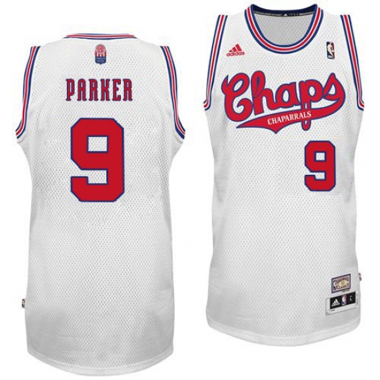 Men's Adidas San Antonio Spurs 9 Tony Parker Swingman White ABA Hardwood Classic NBA Jersey