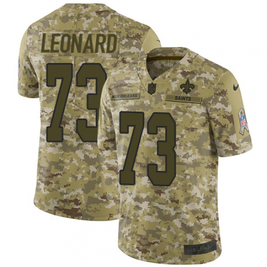 Men's Nike New Orleans Saints 73 Rick Leonard Limited Camo 2018 Salute to Service NFL Jersey