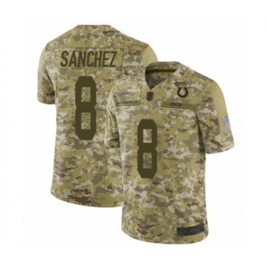 Youth Indianapolis Colts 8 Rigoberto Sanchez Limited Camo 2018 Salute to Service Football Jersey