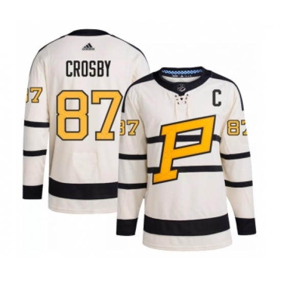 Men's Pittsburgh Penguins 87 Sidney Crosby Cream 2023 Winter Classic Stitched Jersey