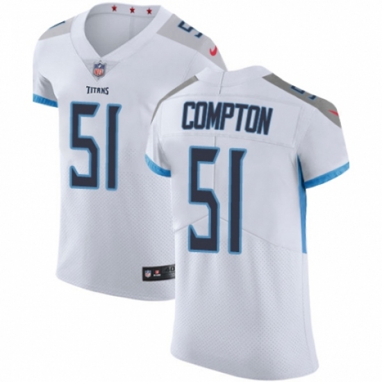 Men's Nike Tennessee Titans 51 Will Compton White Vapor Untouchable Elite Player NFL Jersey