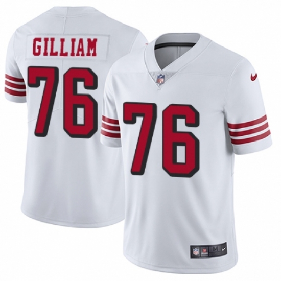 Men's Nike San Francisco 49ers 76 Garry Gilliam Limited White Rush Vapor Untouchable NFL Jersey
