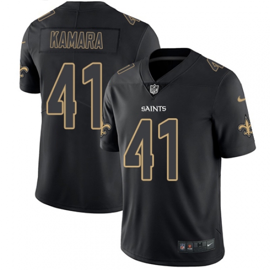 Men's Nike New Orleans Saints 41 Alvin Kamara Limited Black Rush Impact NFL Jersey