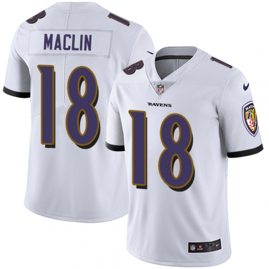 Youth Nike Baltimore Ravens 18 Jeremy Maclin Elite White NFL Jersey