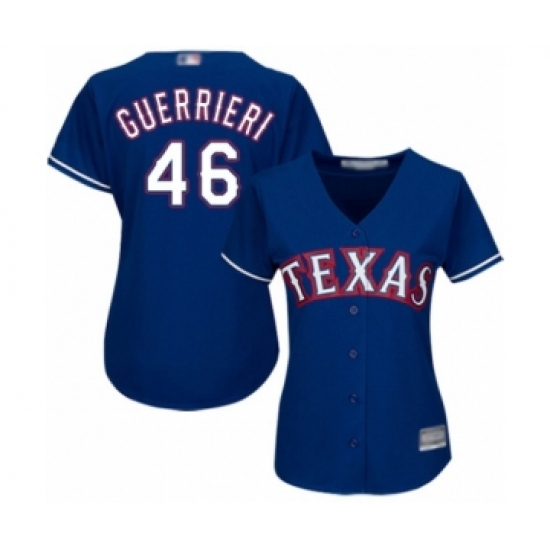 Women's Texas Rangers 46 Taylor Guerrieri Authentic Royal Blue Alternate 2 Cool Base Baseball Player Jersey