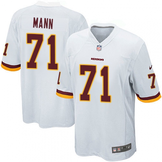 Men's Nike Washington Redskins 71 Charles Mann Game White NFL Jersey