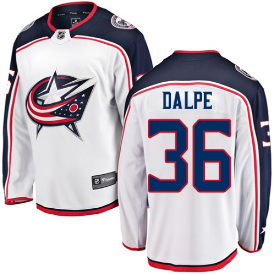 Men's Columbus Blue Jackets 36 Zac Dalpe Fanatics Branded White Away Breakaway NHL Jersey