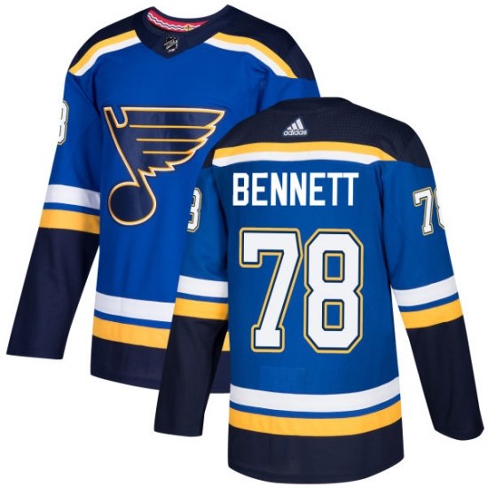 Men's Adidas St. Louis Blues 78 Beau Bennett Premier Royal Blue Home NHL Jersey
