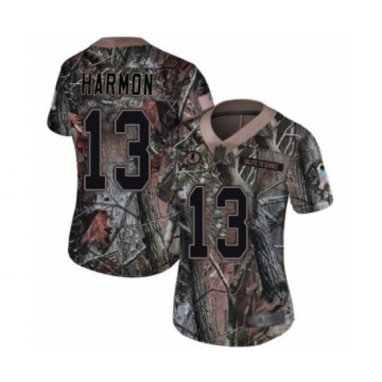 Women's Washington Redskins 13 Kelvin Harmon Limited Camo Rush Realtree Football Jersey