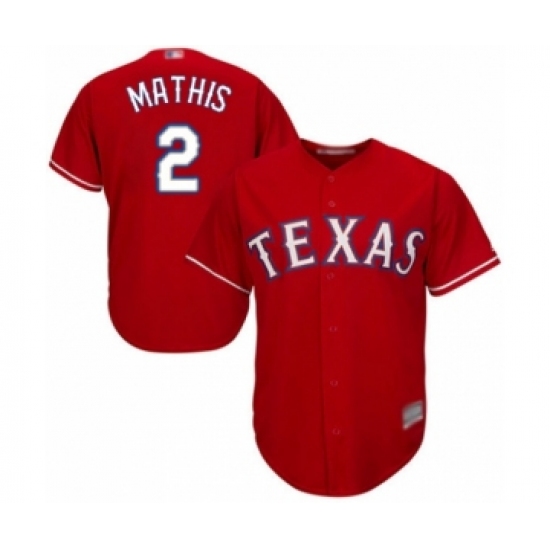 Youth Texas Rangers 2 Jeff Mathis Authentic Red Alternate Cool Base Baseball Player Jersey