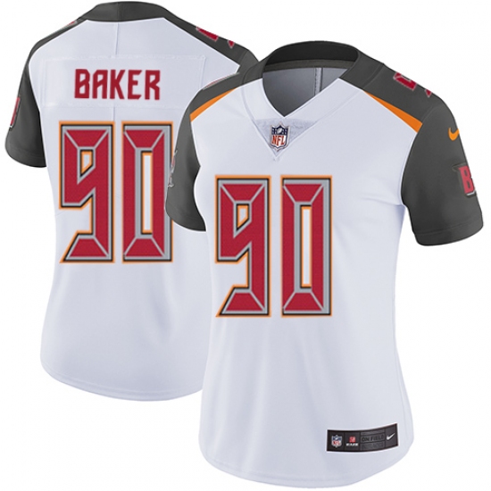 Women's Nike Tampa Bay Buccaneers 90 Chris Baker White Vapor Untouchable Limited Player NFL Jersey