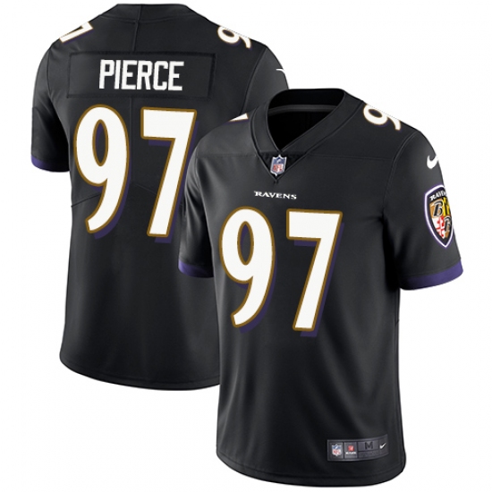 Men's Nike Baltimore Ravens 97 Michael Pierce Black Alternate Vapor Untouchable Limited Player NFL Jersey