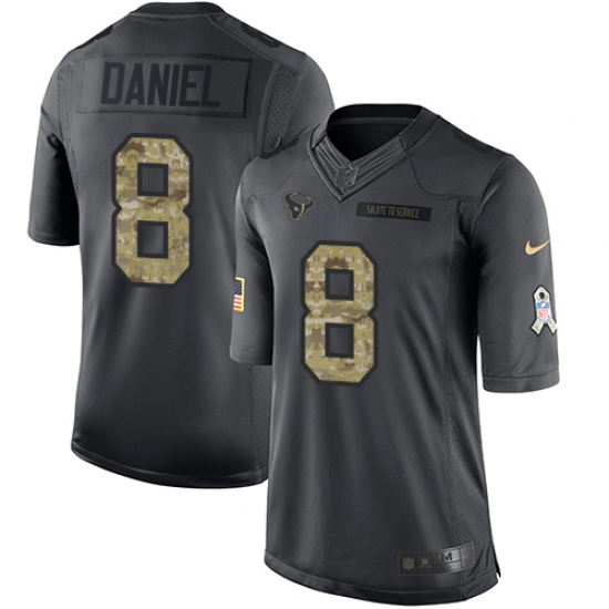 Men's Nike Houston Texans 8 Trevor Daniel Limited Black 2016 Salute to Service NFL Jersey