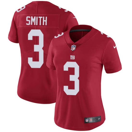 Women's Nike New York Giants 3 Geno Smith Elite Red Alternate NFL Jersey