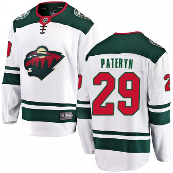 Men's Minnesota Wild 29 Greg Pateryn Authentic White Away Fanatics Branded Breakaway NHL Jersey