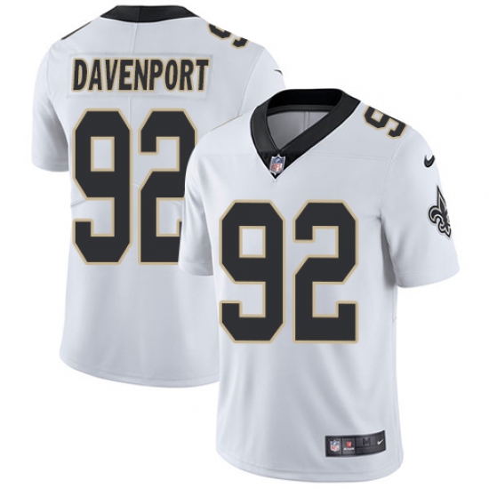 Nike New Orleans Saints 92 Marcus Davenport White Men's Stitched NFL Vapor Untouchable Limited Jersey