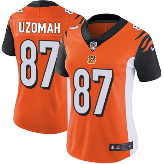 Women's Nike Cincinnati Bengals 87 C.J. Uzomah Vapor Untouchable Limited Orange Alternate NFL Jersey