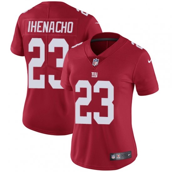 Women's Nike New York Giants 23 Duke Ihenacho Elite Red Alternate NFL Jersey