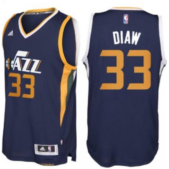 Men's Utah Jazz 33 Boris Diaw adidas Navy Blue New Swingman Road Jersey