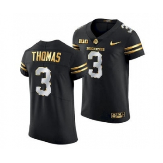 Men's Ohio State Buckeyes Michael Thomas Black Golden Edition Jersey 2020-21