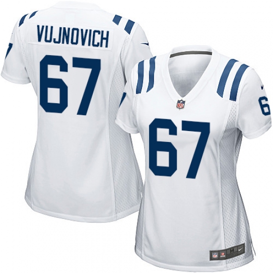 Women's Nike Indianapolis Colts 67 Jeremy Vujnovich Game White NFL Jersey