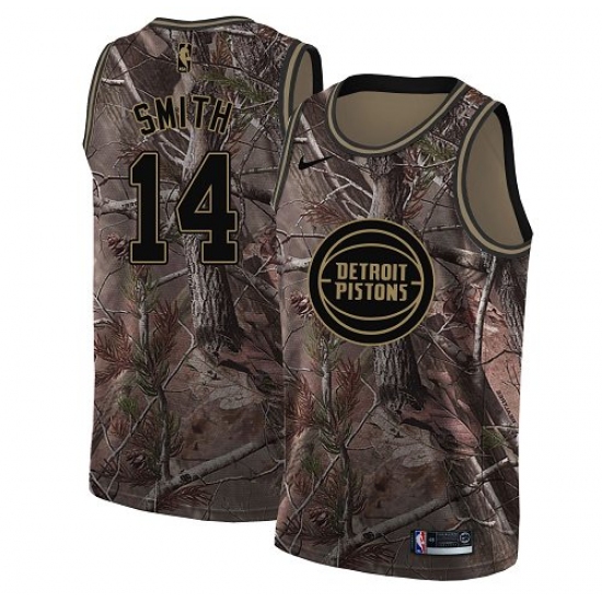 Youth Nike Detroit Pistons 14 Ish Smith Swingman Camo Realtree Collection NBA Jersey