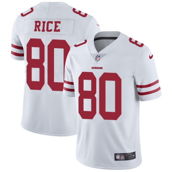 Men's Nike San Francisco 49ers 80 Jerry Rice White Vapor Untouchable Limited Player NFL Jersey