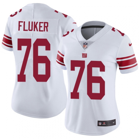 Women's Nike New York Giants 76 D.J. Fluker White Vapor Untouchable Limited Player NFL Jersey