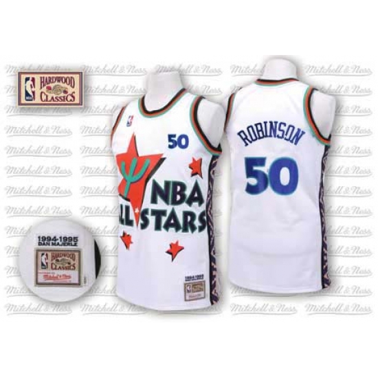 Men's Adidas San Antonio Spurs 50 David Robinson Authentic White 1995 All Star Throwback NBA Jersey