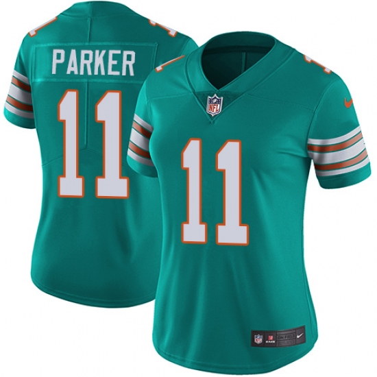 Women's Nike Miami Dolphins 11 DeVante Parker Elite Aqua Green Alternate NFL Jersey